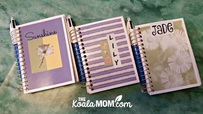 DIY road trip notebooks for my girls, ages 3 to 9