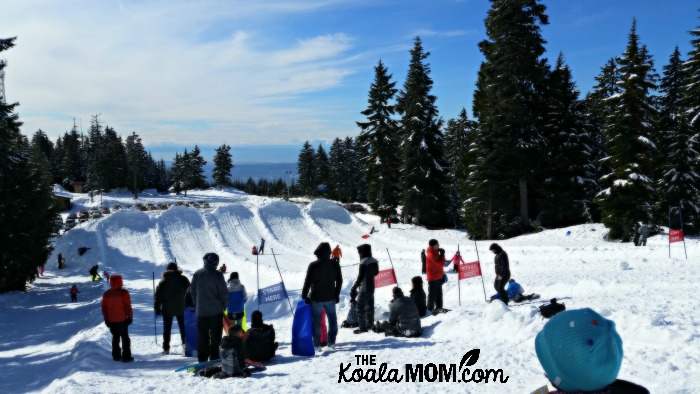 At the top of Mount Seymour's tobogganing area