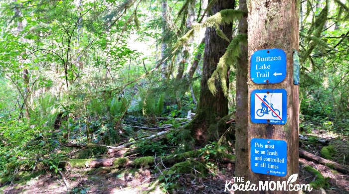 Buntzen Lake trail signs