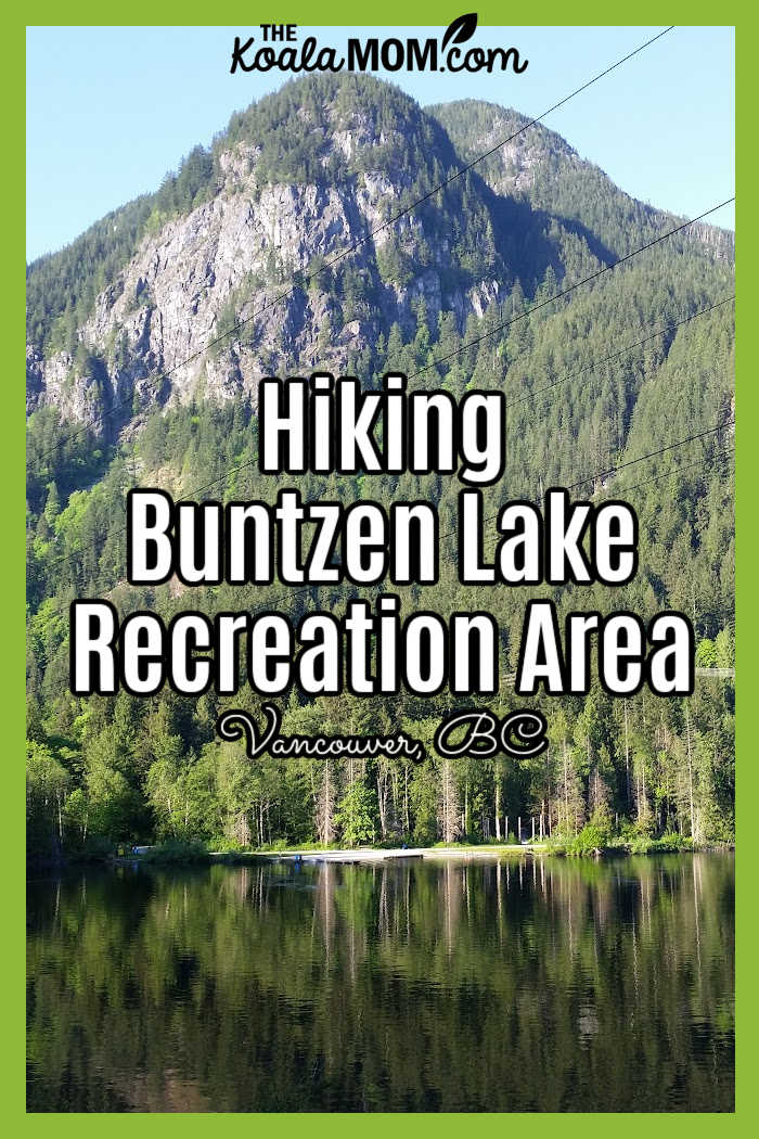 Hiking Buntzen Lake Recreation Area near Vancouver, BC.