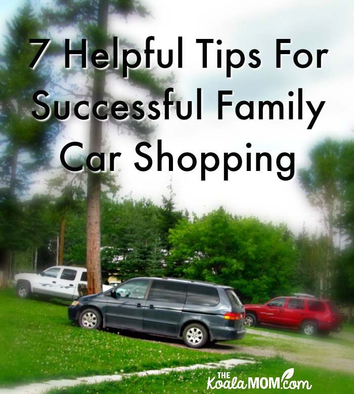 7 Helpful Tips for Successful Family Car Shopping (a minivan, truck and SUV parked together)