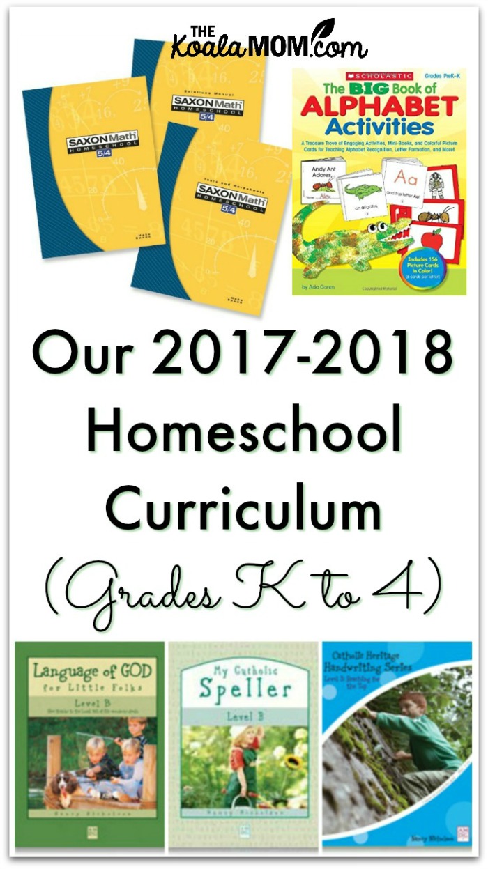 Our 2017-2018 Homeschool Curriculum (Grades K to 4)
