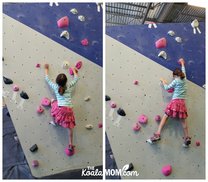 Lily bouldering at Project Climbing Cloverdale