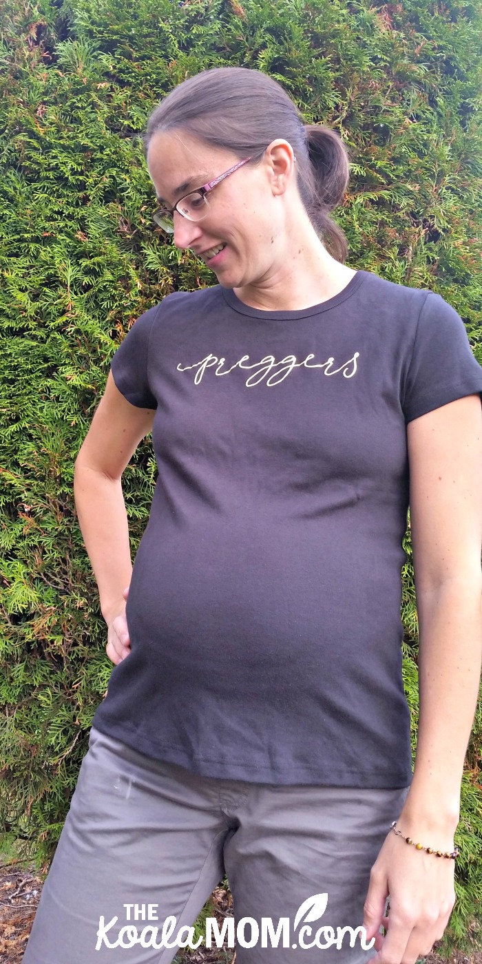 Bonnie Way in her one of her cute pregnancy tees from Zoey's Attic Personalized Gifts