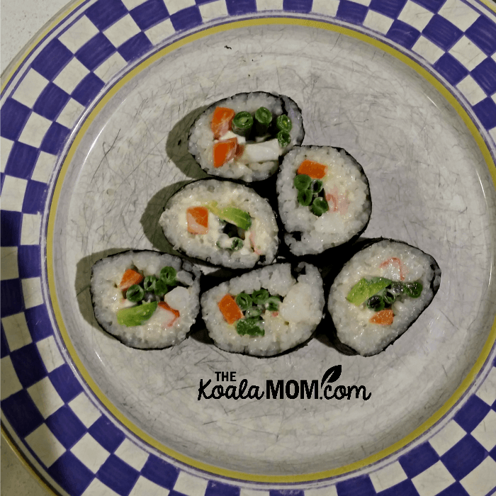 Homemade sushi rolls