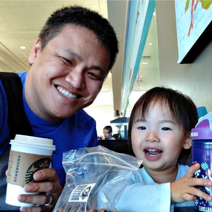 Dad blogger and freelance writer Michael Kwan with his daughter