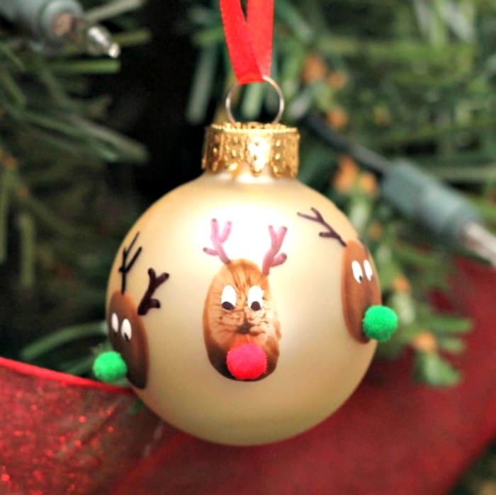 Reindeer Thumbprint Ornaments
