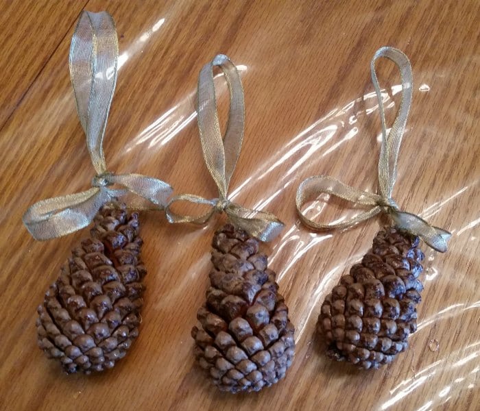 Scented pine cone ornaments