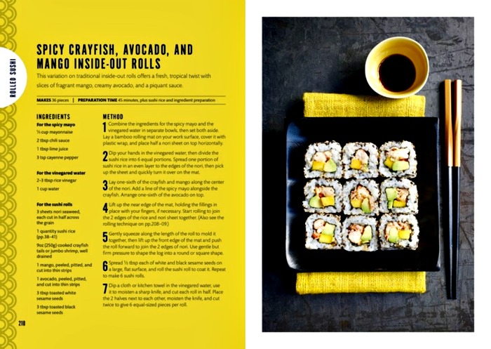 Spicy Crayfish, Avocado and Mango Inside-Out Rolls in Sushi: Taste and Technique from DK Books