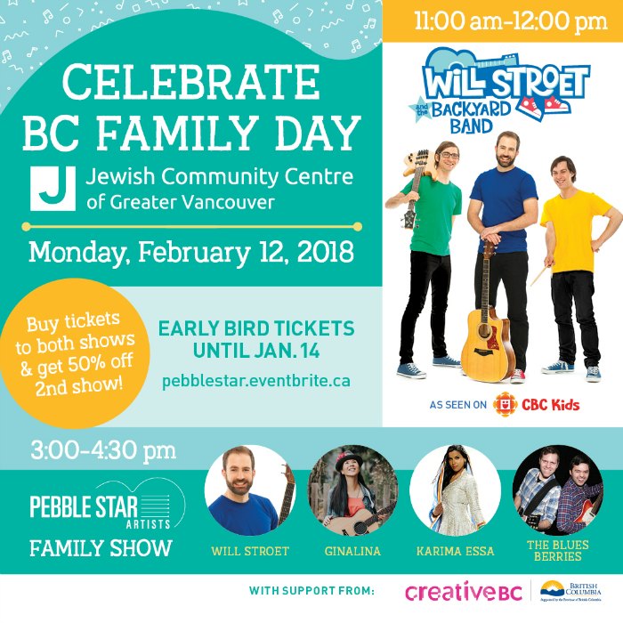 Celebrate BC Family Day with two amazing concerts from Pebble Star Artists!