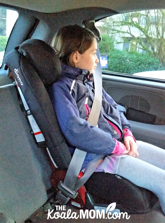 9-year-old using the Diono Radian RXT as a belt-positioning booster seat