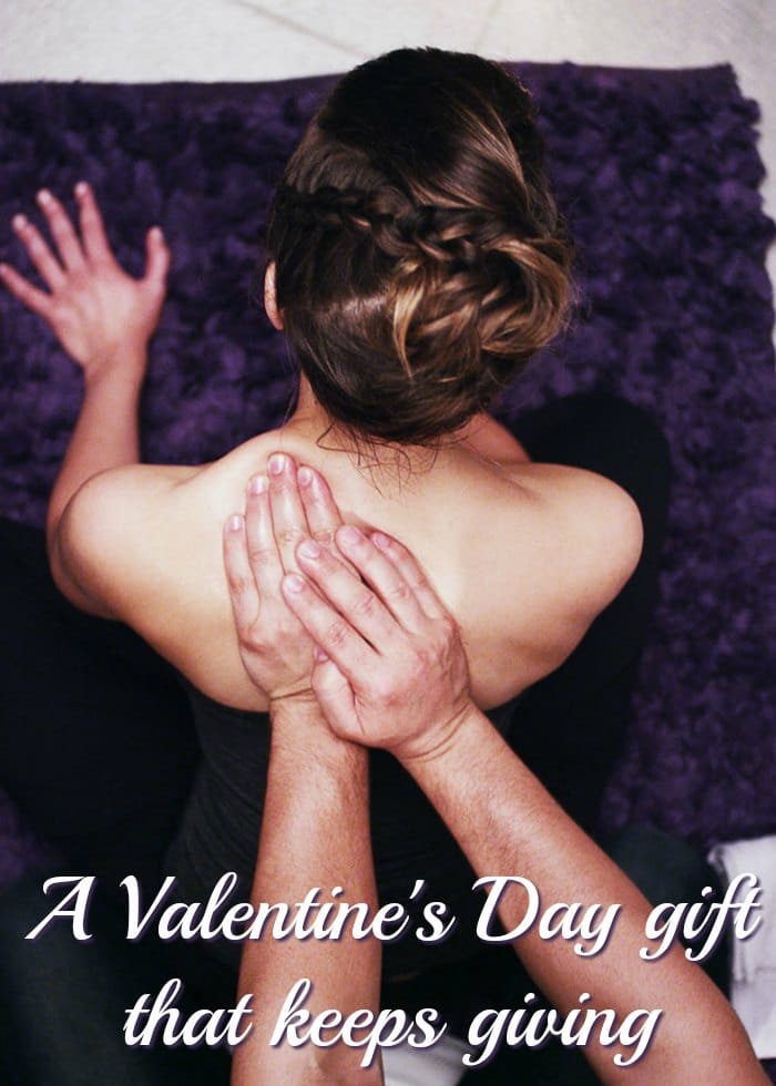 A Valentine's Day gift that keeps giving (man massaging his wife)