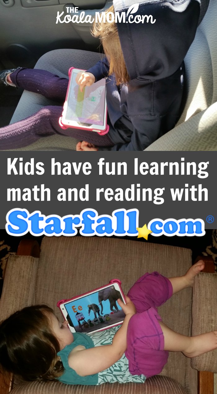 Kids have fun learning math and reading with Starfall.com, a website and app for preschool through Grade 2. With games, songs, and stories, children learn math and phonics, plus other skills, while having fun!