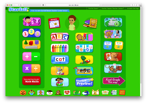 The Starfall app offers kids a wide variety of educational activities.