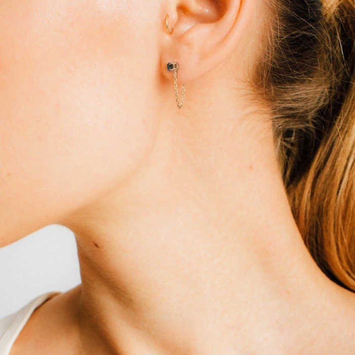 Delicate gold chain ear jacket from Aurate makes a beautiful gift for the woman in your life.