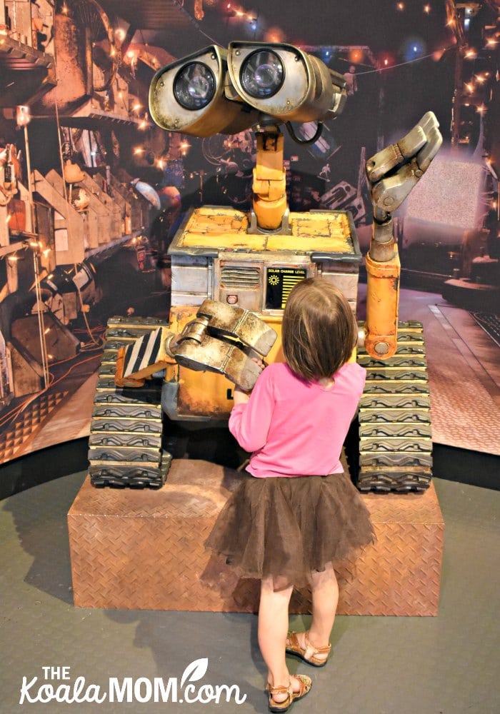 Jade meets Wall-E at the Pixar Exhibition at the Telus World of Science.