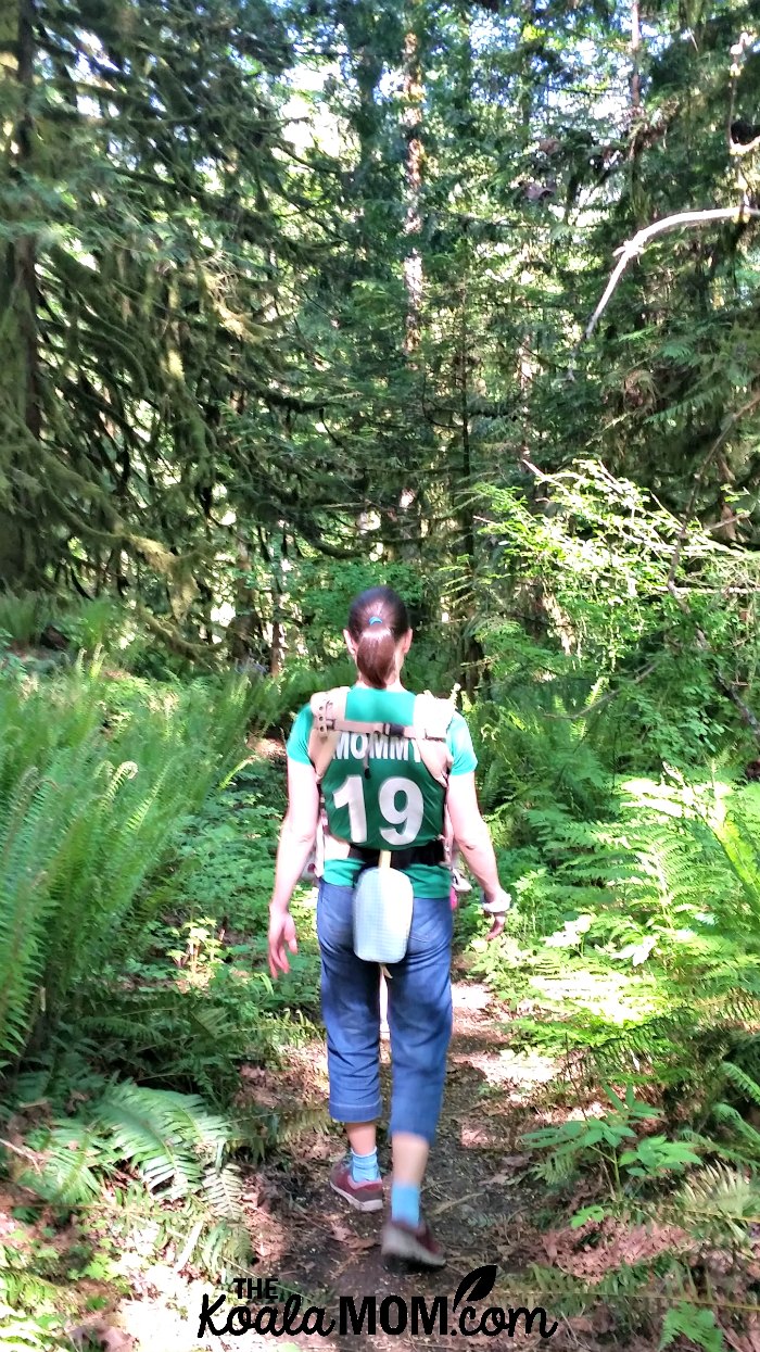 Mommy hiking at Cultus Lake.