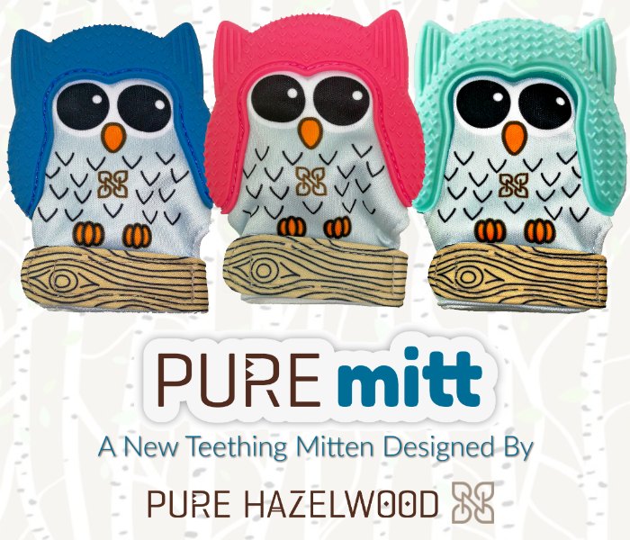 PureMitt, a new baby teething mitten from Pure Hazelwood