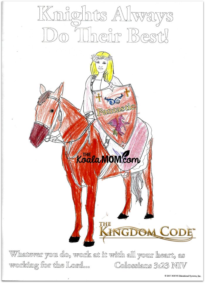The Kingdom Code colouring book page.