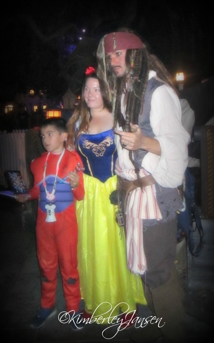 Halloween photos with Captain Jack Sparrow at Mickey's Halloween Party at the Disneyland Resort.