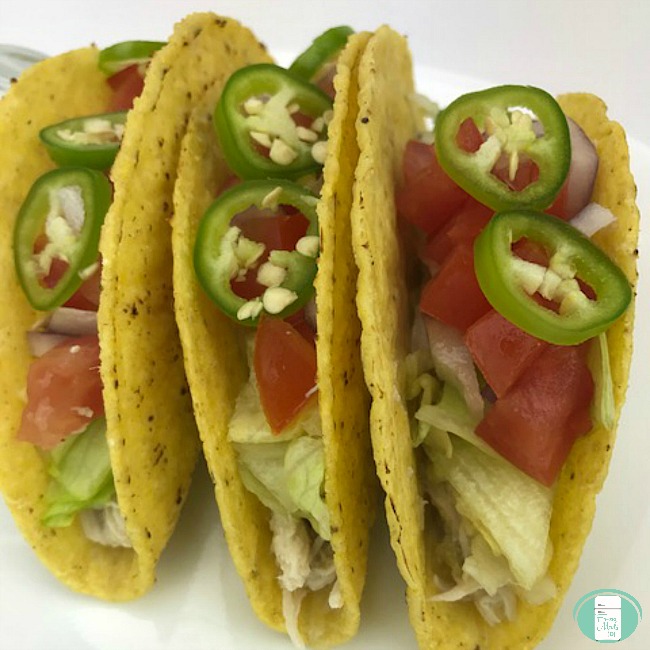 Slow Cooker Salsa Verda Chicken Tacos