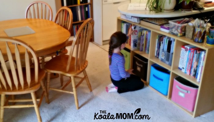 Our homeschool room in the dining room: a small space for big ideas.