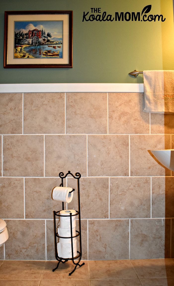 A new toilet paper holder can really help in updating a small bathroom.