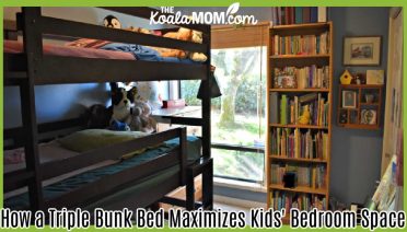 How a Triple Bunk Bed Maximizes Kids' Bedroom Space. Photo of triple bunkbed by Bonnie Way.