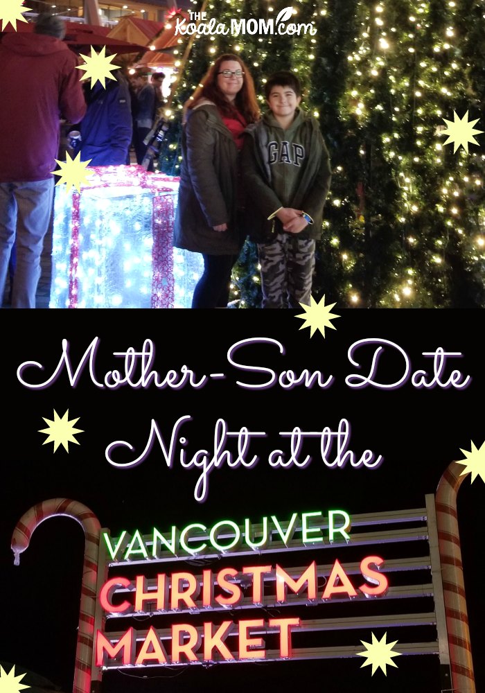 Mother-son date night at the Vancouver Christmas Market