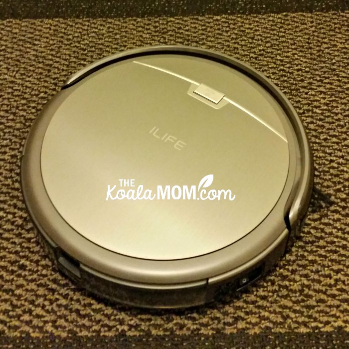 My iLife Robot Vacuum at work on the carpet.