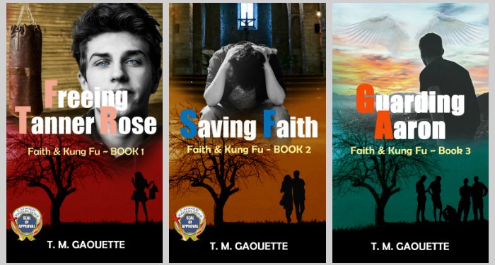 The Faith & Kung Fu series for Catholic tweens, by author T. M. Gaouette (Freeing Tanner Rose, Saving Faith, Guarding Aaron)