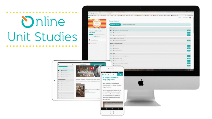 Online Unit Studies can be completed on a variety of devices.