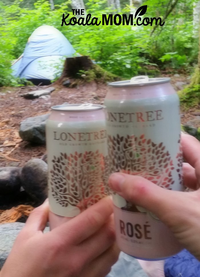 Cheers to a moms' camping trip!