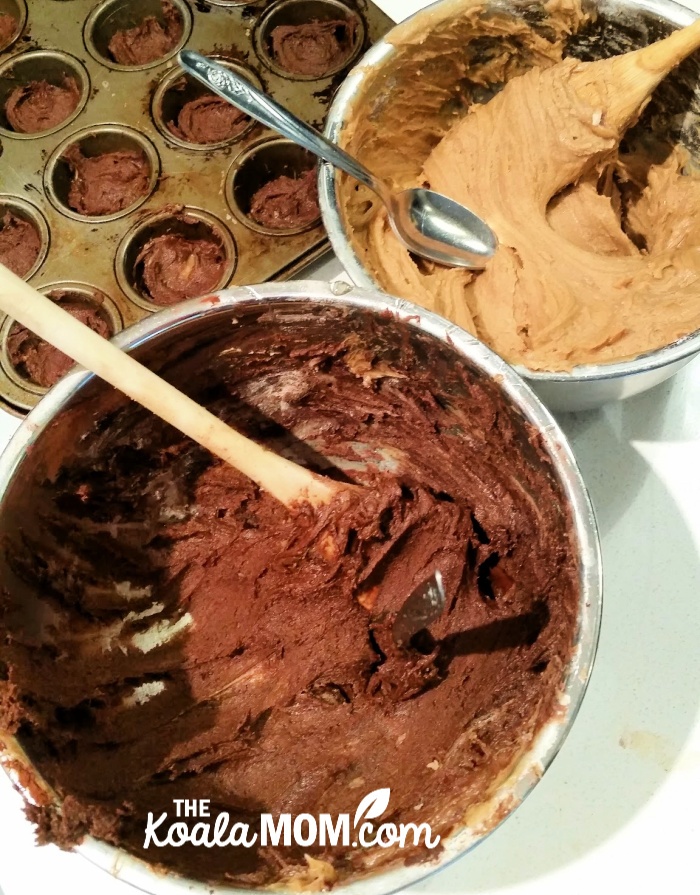 Making chocolate peanut butter cups.