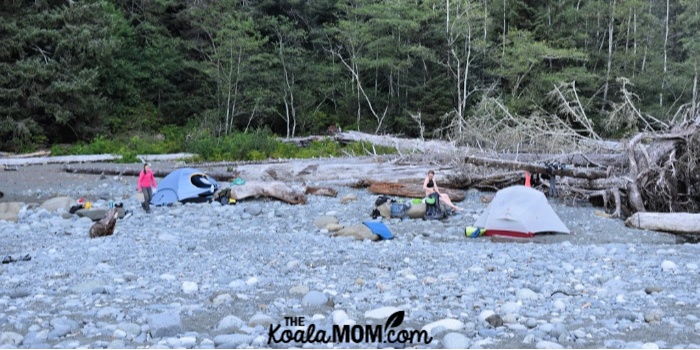 Camping at Cullite Cove on the West Coast Trail.