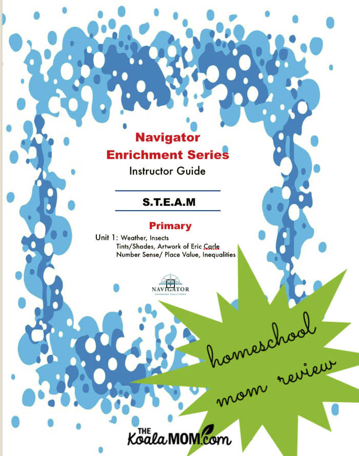 Navigator Enrichment Series Instructor Guide STEAM unit studies - primary level