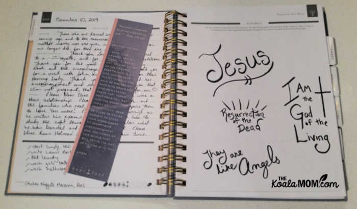 Inside the Hope Planner weekly schedule planner