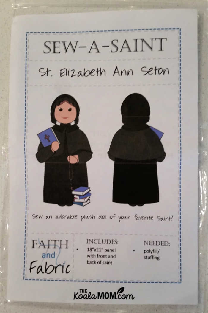 Sew-a-Saint pattern for St Elizabeth Ann Seton