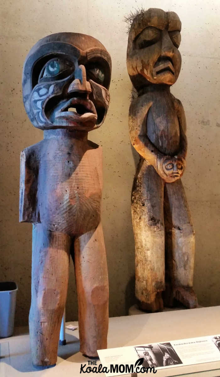 Wooden First Nations statues at UBC's Museum of Anthropology