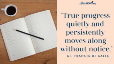 "True progress quietly and persistently moves along without notice." ~ St. Francis de Sales