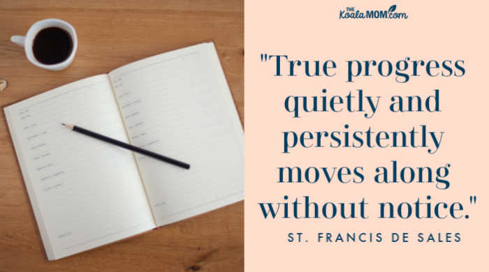 "True progress quietly and persistently moves along without notice." ~ St. Francis de Sales