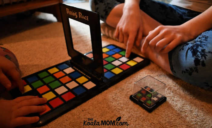 Rubik's Race is a fun 2-player board game for ages 5+.