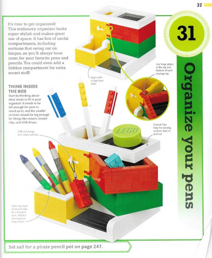 Lego building idea 31 - organize your pens