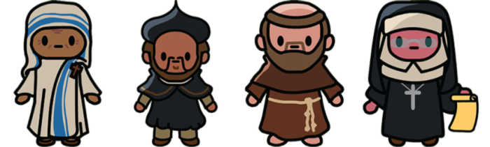 Saints and holy people from the Wanderlight video game.