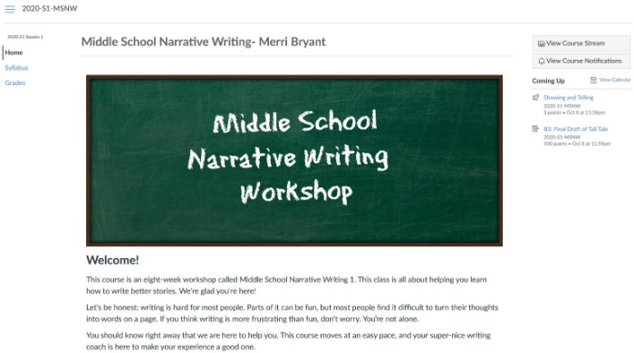 Middle School Narrative Writing Workshop