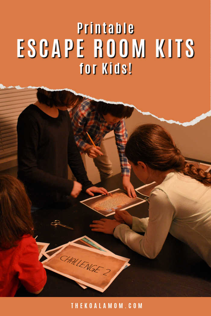 Printable Escape Room kits for kids are tons of fun for family game nights or birthday parties!