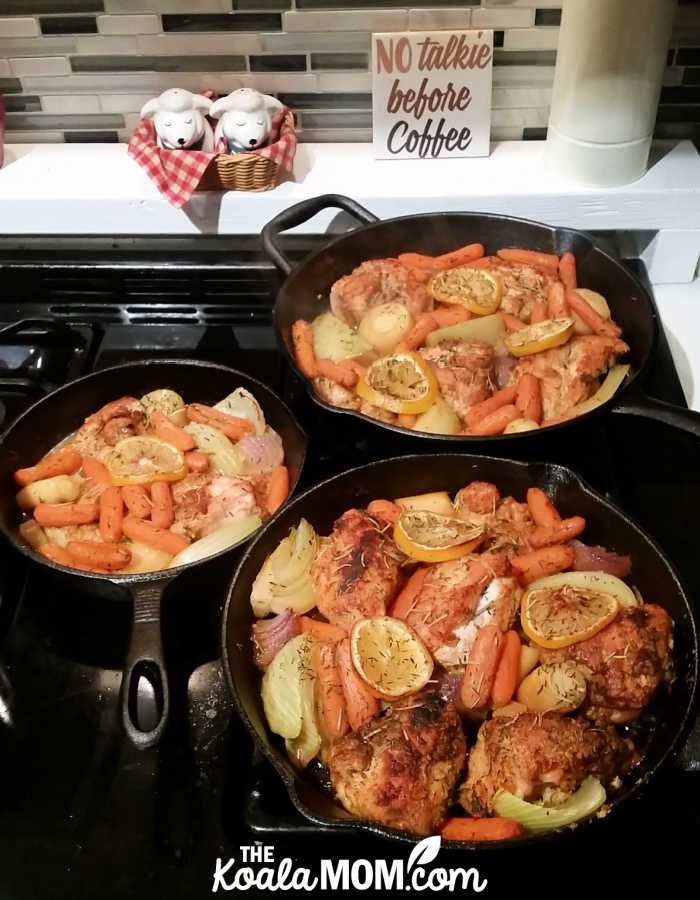 One-Pan Braised Chicken Thigh Dinner from Chef Bob Blumer's Flavourbomb cookbook.