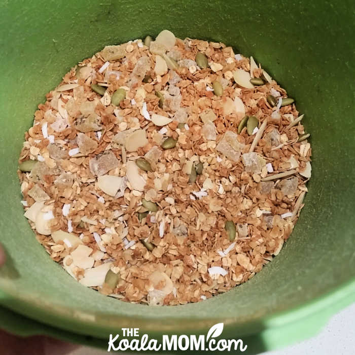 Maple-sweetened Granola with Crystalized Ginger