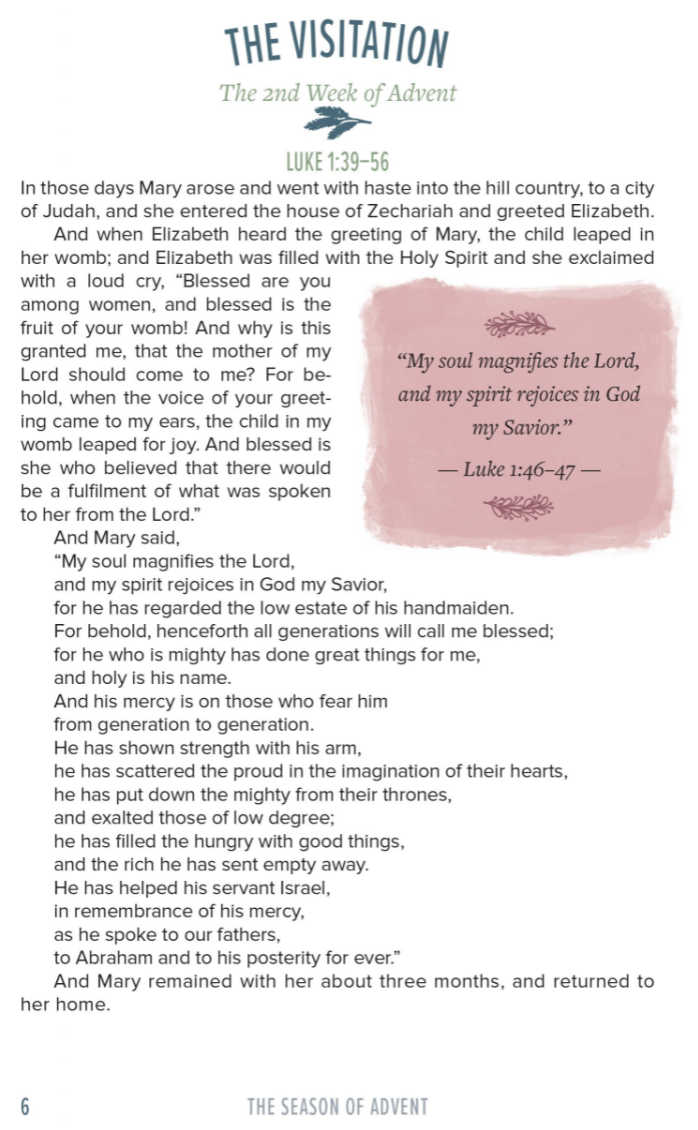Sample page from Through the Year with Jesus by Katherine Bogner
