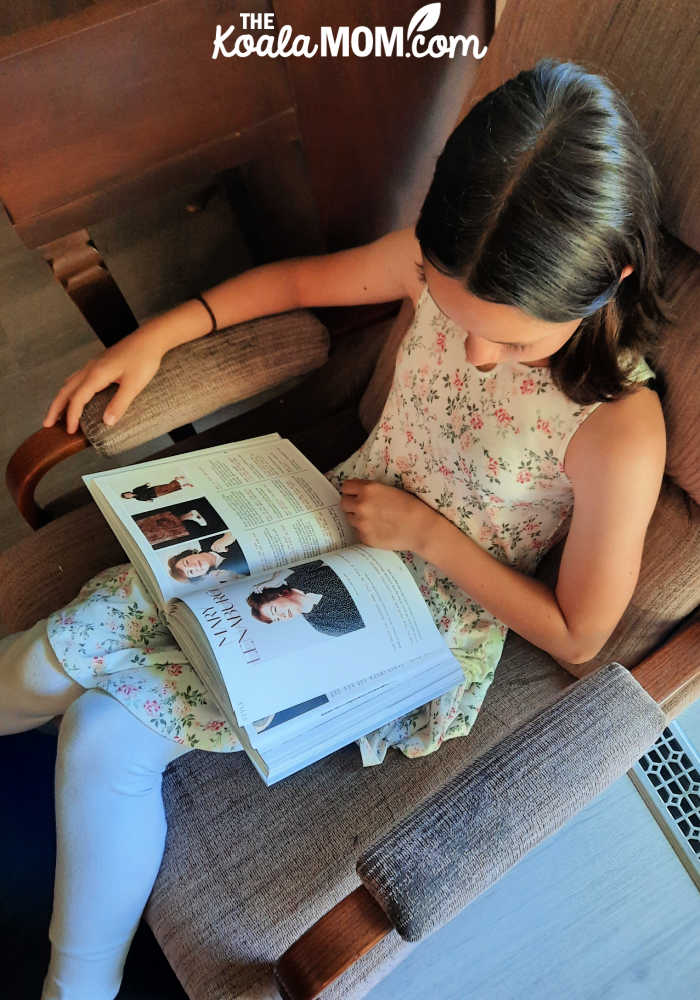 11-year-old reading Worthy of Wearing by Nicole M. Caruso.